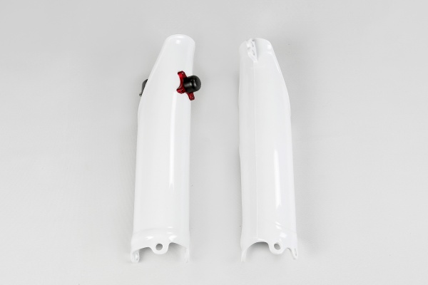 Fork Slider Protector + Quick Starter white for Honda CRF 250 R (2010-17) - CRF 450 R (2009-12)